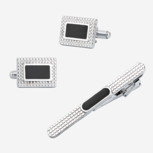 Elegant Tie Clip Cufflink Set