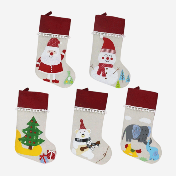 Christmas Stocking Fireplace Decor - Image 2