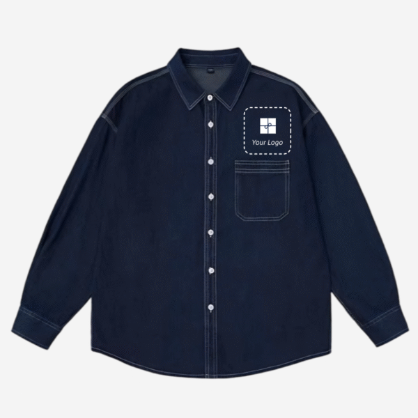 Fashion Denim Shirt Logo Customization