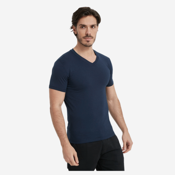 Best Selling Short Sleeve V-Neck Custom T-Shirt - Image 2