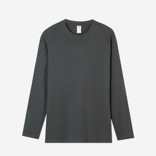 Premium Long Sleeve Round Neck T-Shirt for Branding - Image 2