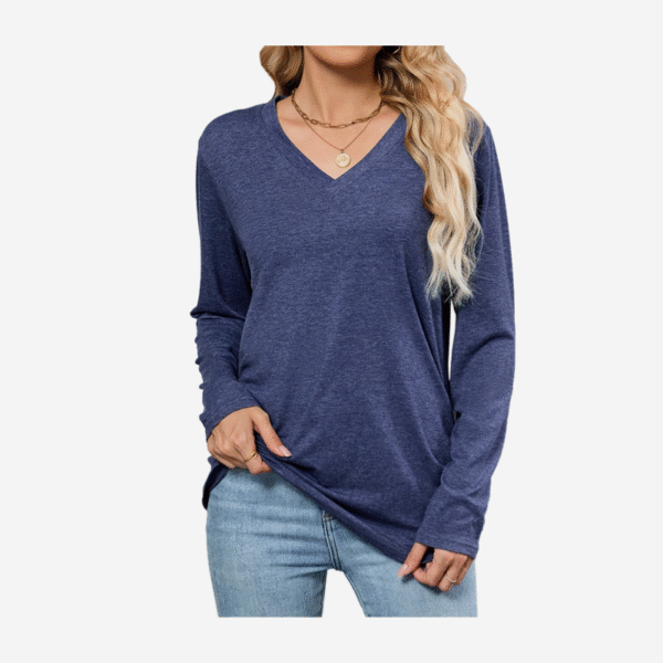 Popular Personalized Long Sleeve V-Neck T-Shirt - Image 3
