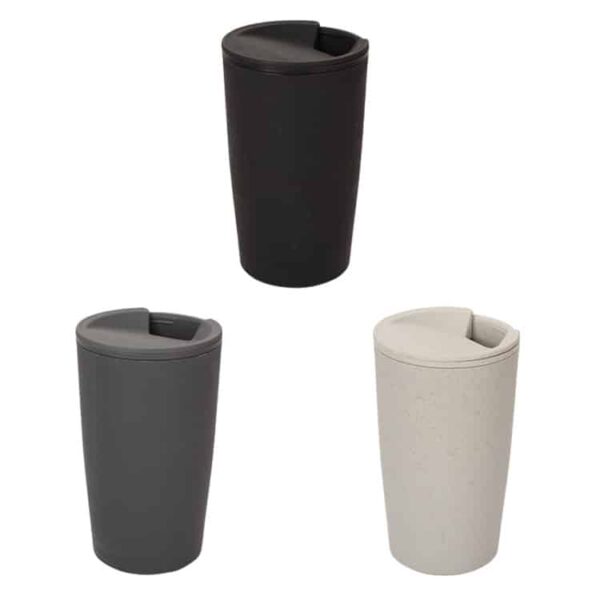 Portable 15oz Wheat Straw Coffee Tumbler with Custom Logo - Image 2