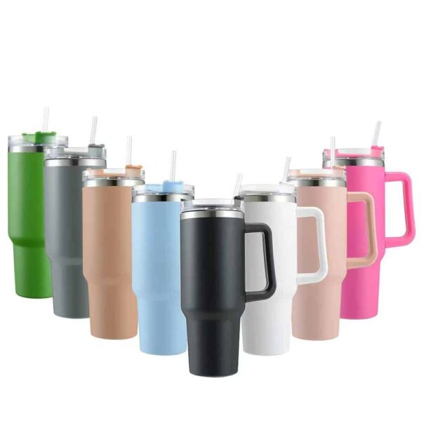 Multi-color Tumbler With Straw 20OZ - Image 2