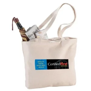 Cotton Canvas Meeting Tote - 17.5"w x 12.25"h x 5"d