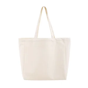 13.5"w x 12"h x 4.7"d Cotton Canvas Zippered Tote