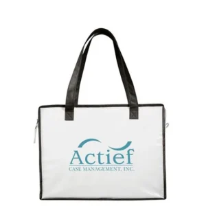 Laminated Zippered Snap Handle Non-Woven Bag