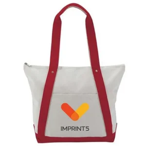 Metal Cotton Zippered Tote