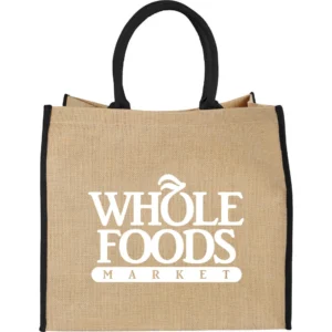 Jute Plastic Zippered Tote