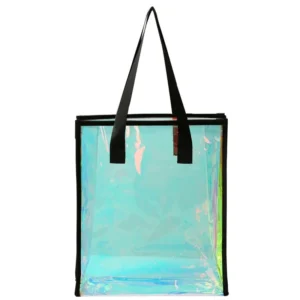 PVC Iridescent Holographic Shopper Tote