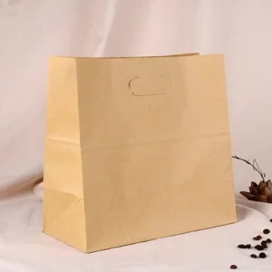 Paper Folding White Kraft Grocery Bag