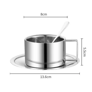 Stainless Steel 6.76 Oz Coffee Mugs