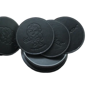 PU Leather Round Drink Mat