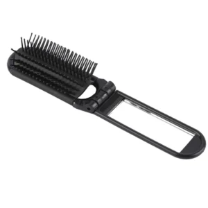 Plastic Folding Compact Mirror - Brush