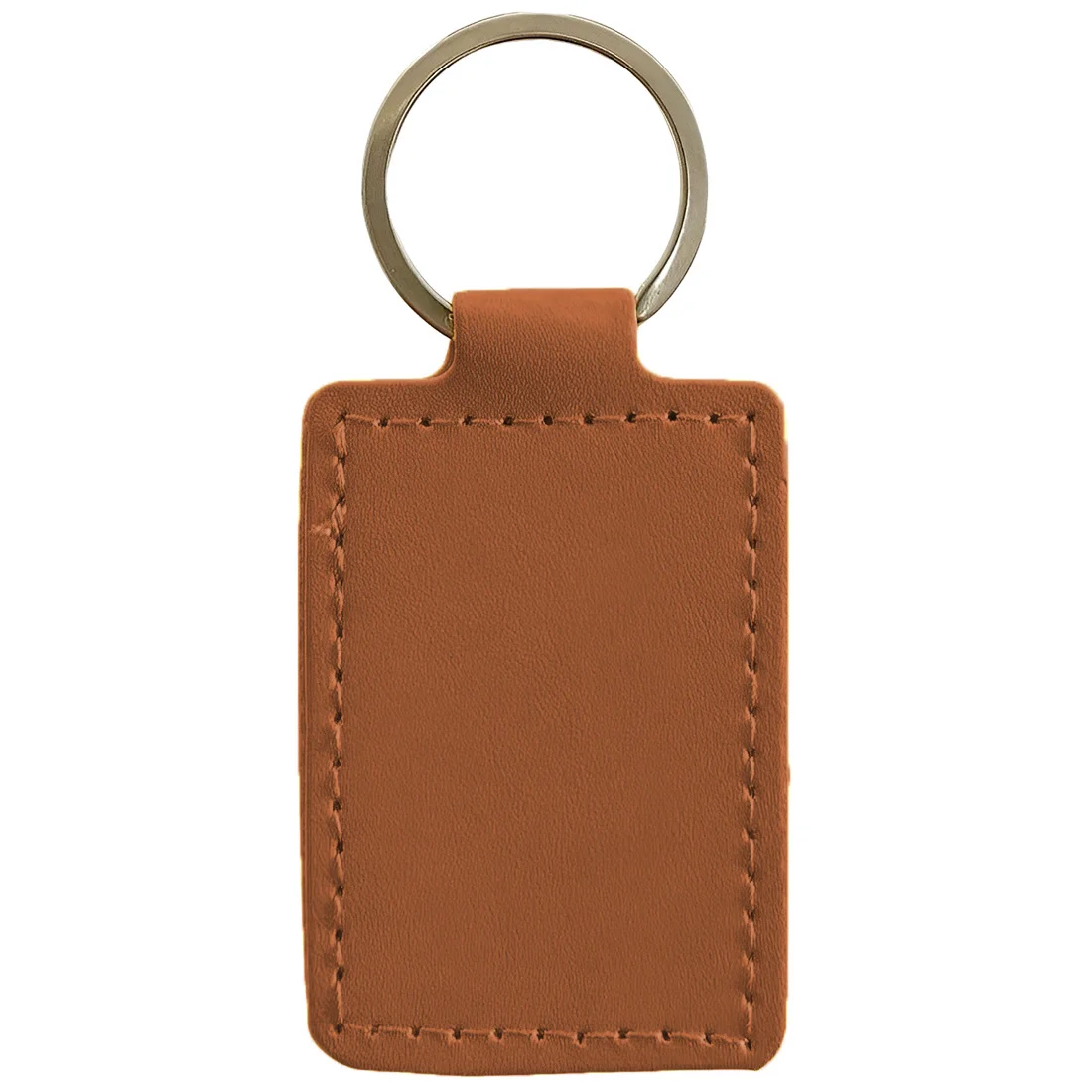 PU Leather Rectangular Metal Key Tag