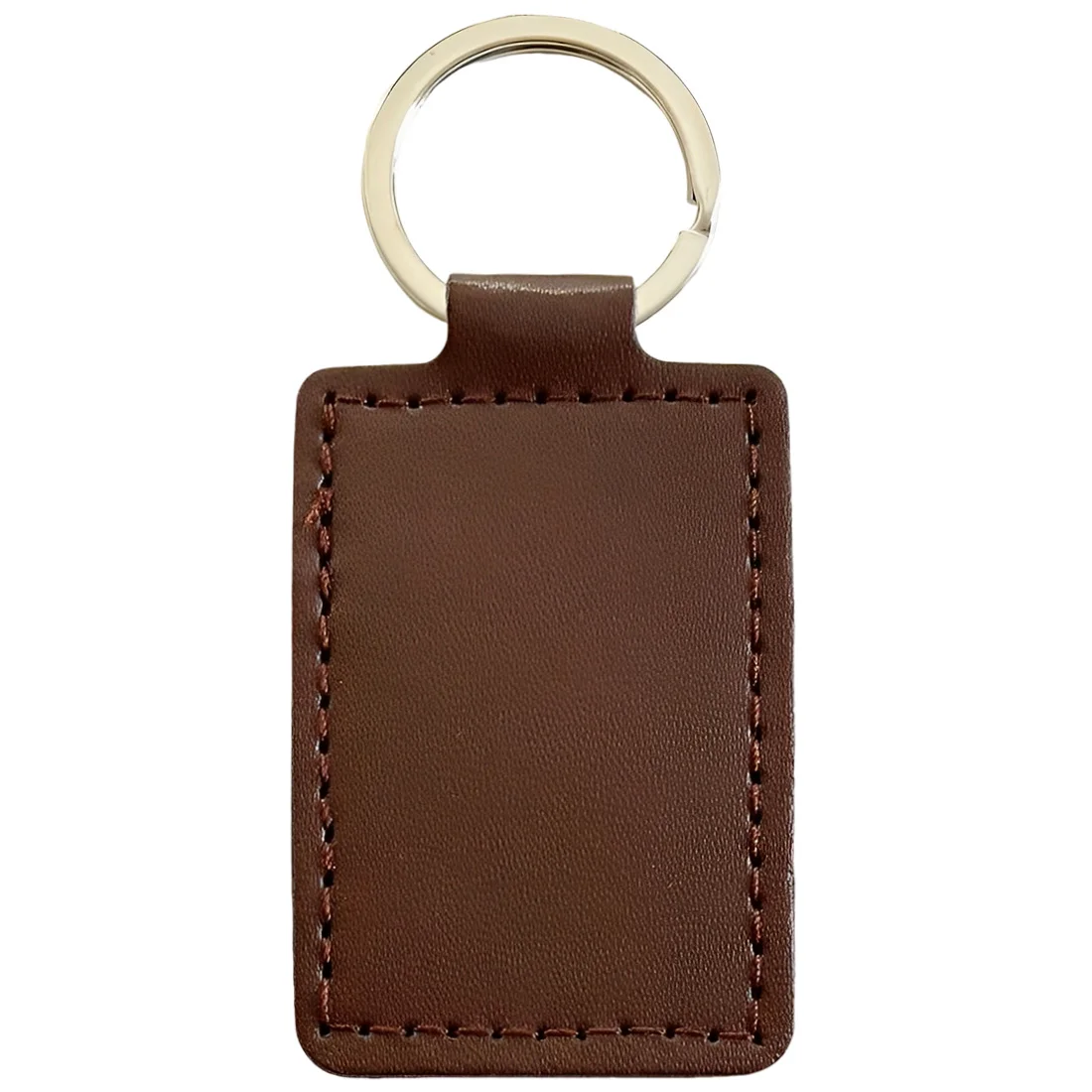 PU Leather Rectangular Metal Key Tag - Image 2