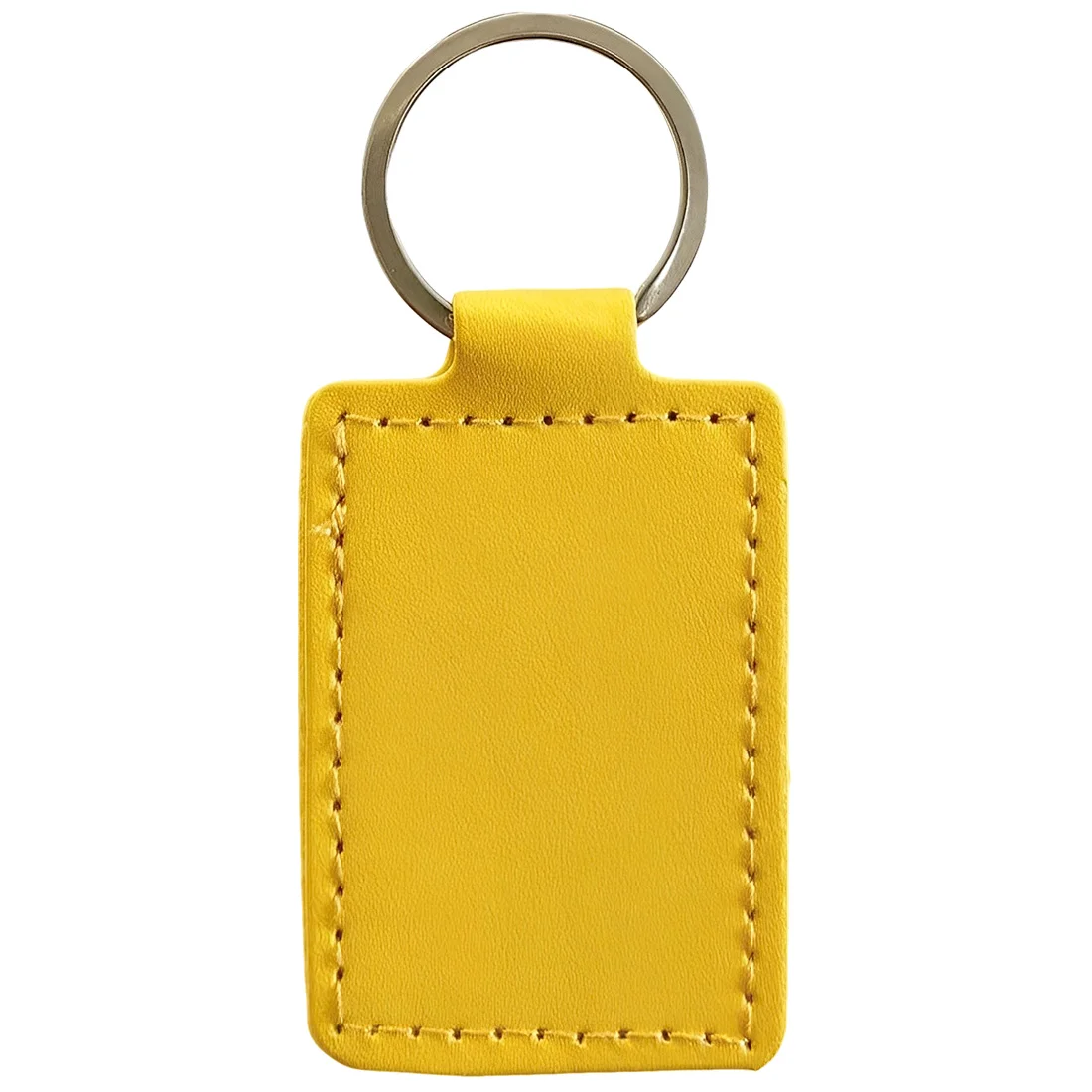 PU Leather Rectangular Metal Key Tag - Image 3