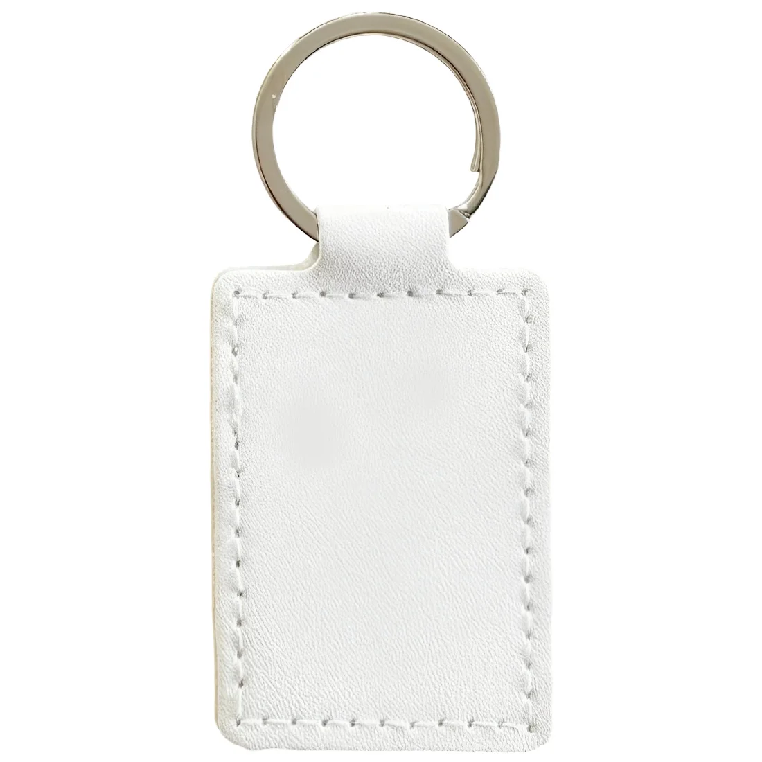 PU Leather Rectangular Metal Key Tag - Image 5