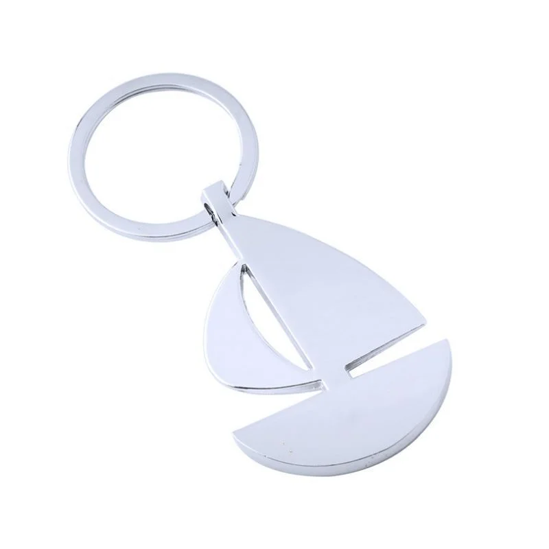 Flat Metal & Leather Keychains