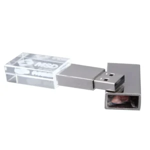 Crystal Glass Metal Swivel Drive - 2.5" x 0.7" x 0.4"