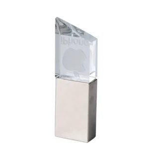 Crystal Glass Leather Data Drive - 2.6" x 0.6" x 0.6"