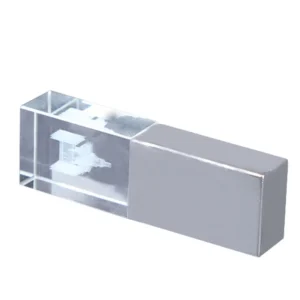 Crystal Glass Wood Data Stick - 2.4" x 0.8" x 0.5"